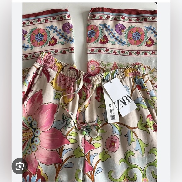 Zara Printed Pijama Style Pants. New.with Tags. - Picture 2 of 7